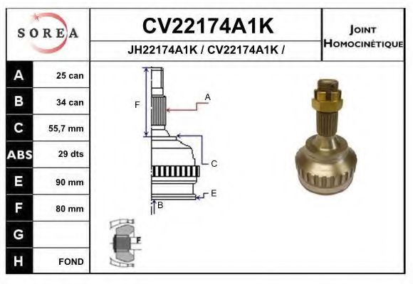 CV22174A1K EAI Joint, drive shaft