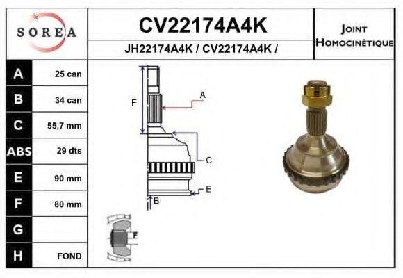 CV22174A4K EAI Joint, drive shaft