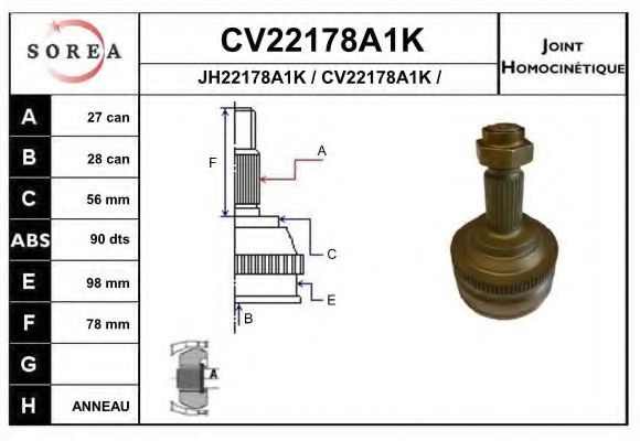CV22178A1K EAI Joint, drive shaft