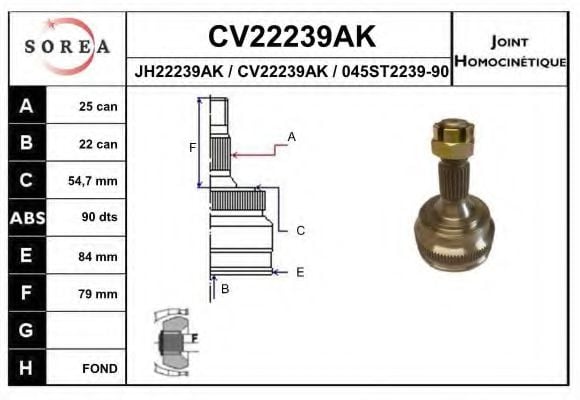 CV22239AK EAI Joint Kit, drive shaft