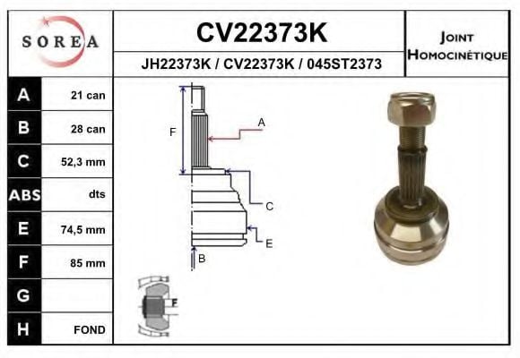 CV22373K EAI Joint Kit, drive shaft