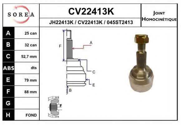 CV22413K EAI Joint, drive shaft