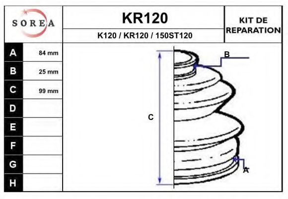 KR120 EAI Bellow Set, drive shaft