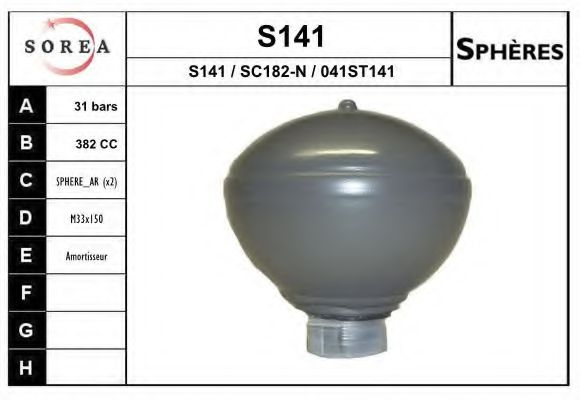S141 EAI Suspension Suspension Sphere, pneumatic suspension