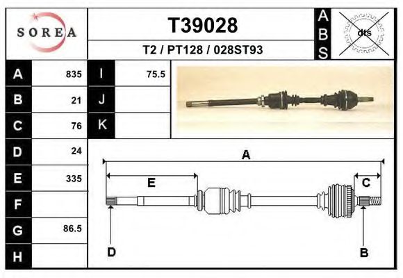 T39028 EAI Deflection/Guide Pulley, v-ribbed belt