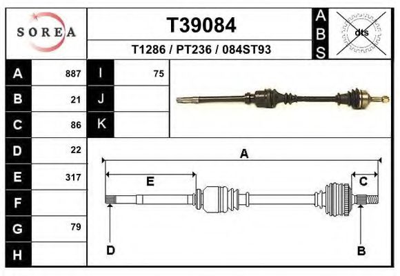 T39084 EAI Belt Tensioner, v-ribbed belt