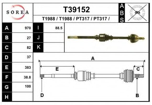 T39152 EAI Belt Drive V-Ribbed Belt Set