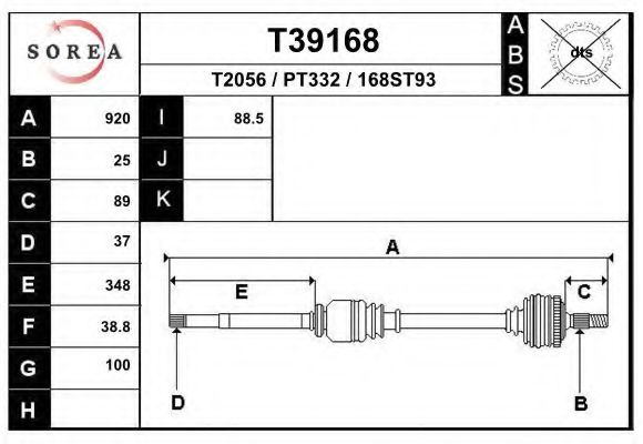 T39168 EAI Tensioner Pulley, v-ribbed belt