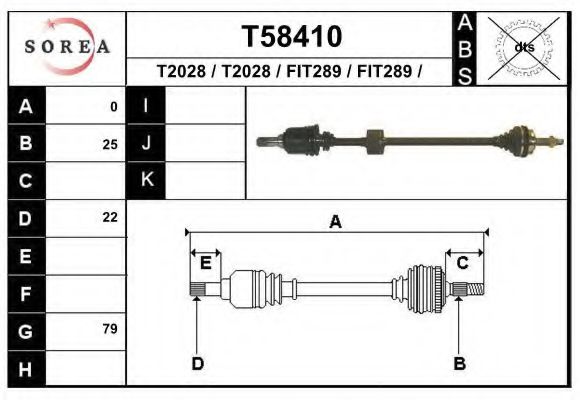 T58410 EAI Tensioner Pulley, timing belt