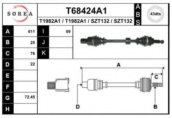 T68424A1 EAI Joint Kit, drive shaft