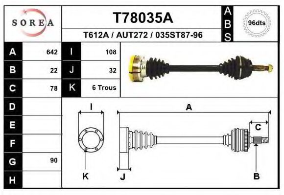 T78035A EAI Drive Shaft