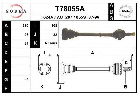 T78055A EAI Drive Shaft