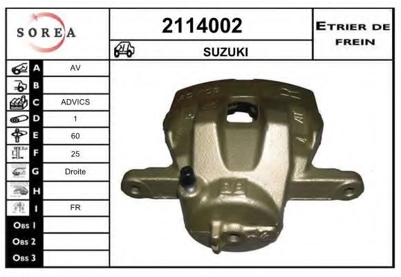2114002 EAI Brake System Brake Caliper
