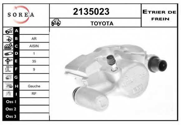 2135023 EAI Brake Caliper