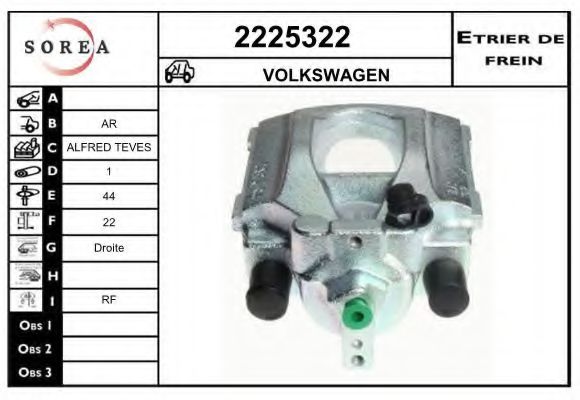 2225322 EAI Brake System Brake Caliper