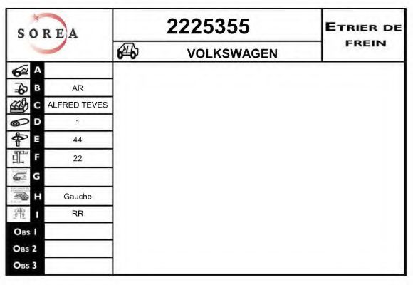 2225355 EAI Brake System Brake Caliper