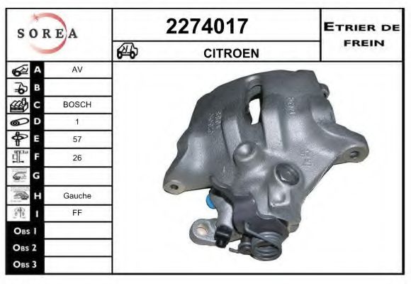 2274017 EAI Brake System Brake Caliper