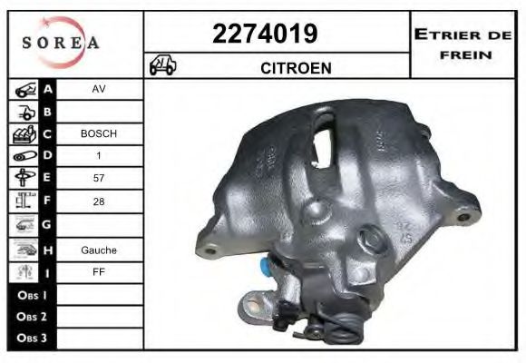 2274019 EAI Brake System Brake Caliper