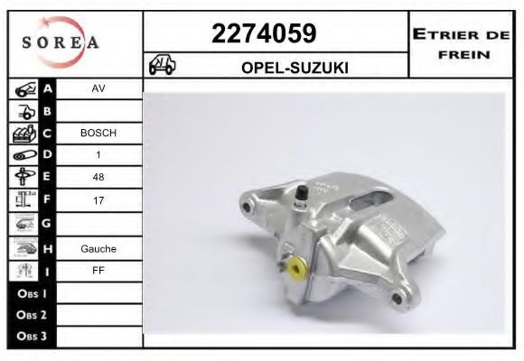 2274059 EAI Brake System Brake Caliper