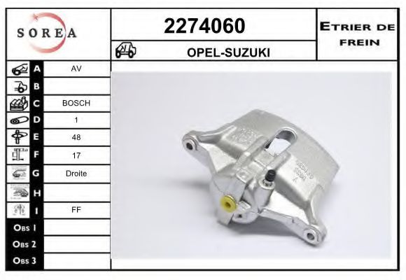 2274060 EAI Brake System Brake Caliper