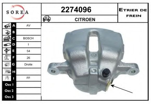 2274096 EAI Brake System Brake Caliper