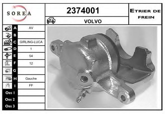 2374001 EAI Brake System Brake Pad Set, disc brake