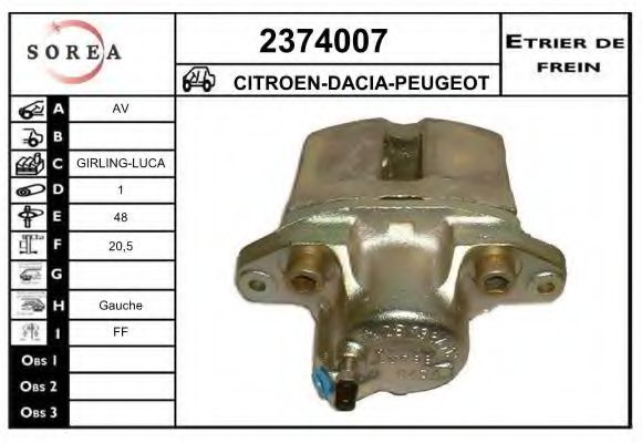 2374007 EAI Brake System Brake Caliper