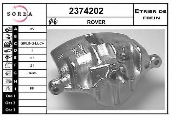 2374202 EAI Brake System Brake Caliper