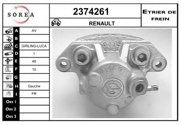 2374261 EAI Brake System Brake Caliper