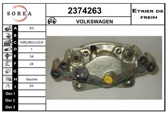 2374263 EAI Brake System Brake Caliper