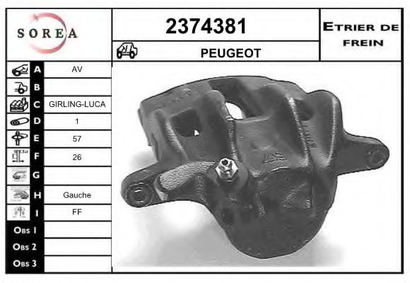 2374381 EAI Brake Pad Set, disc brake