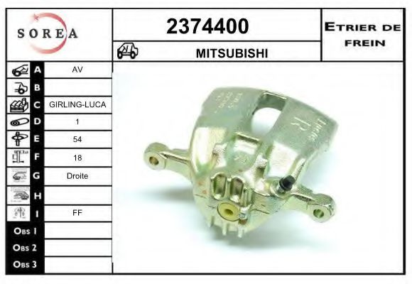 2374400 EAI Brake Pad Set, disc brake