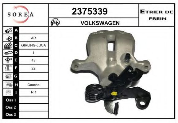 2375339 EAI Brake System Brake Caliper