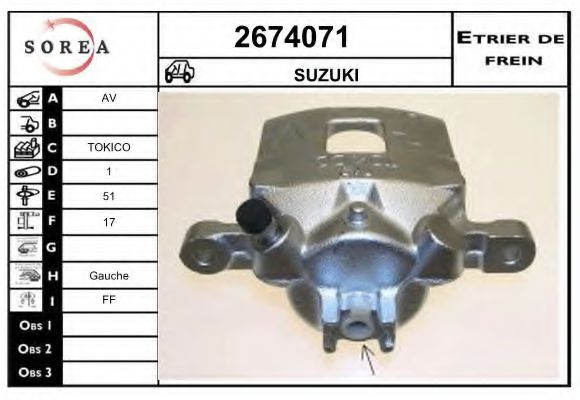 2674071 EAI Brake System Brake Caliper