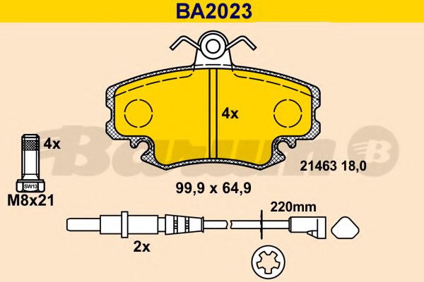 BA2023 BARUM Bremsbelagsatz, Scheibenbremse