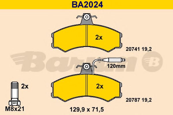 BA2024 BARUM Тормозная система Комплект тормозных колодок, дисковый тормоз