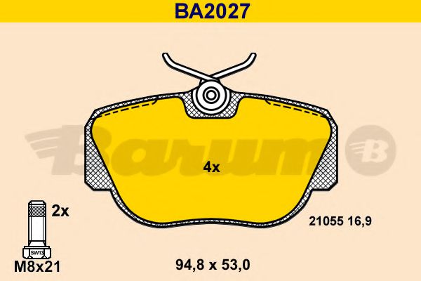BA2027 BARUM Brake Pad Set, disc brake