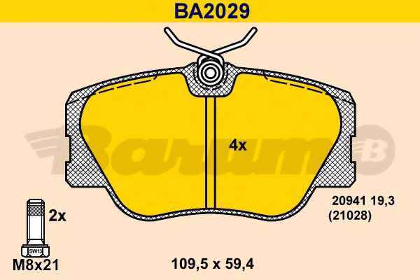 BA2029 BARUM Brake Pad Set, disc brake