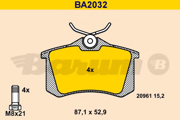 BA2032 BARUM Bremsanlage Bremsbelagsatz, Scheibenbremse