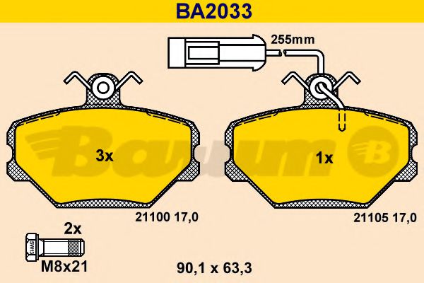 BA2033 BARUM Brake System Brake Pad Set, disc brake