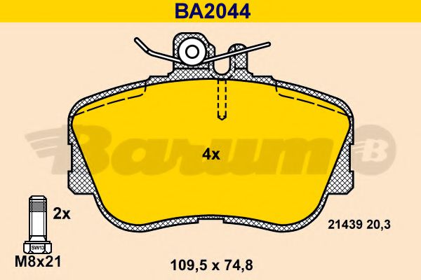 BA2044 BARUM Brake Pad Set, disc brake