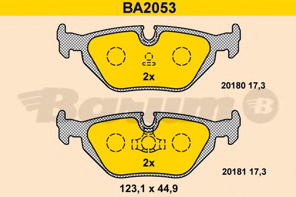 BA2053 BARUM Тормозная система Комплект тормозных колодок, дисковый тормоз