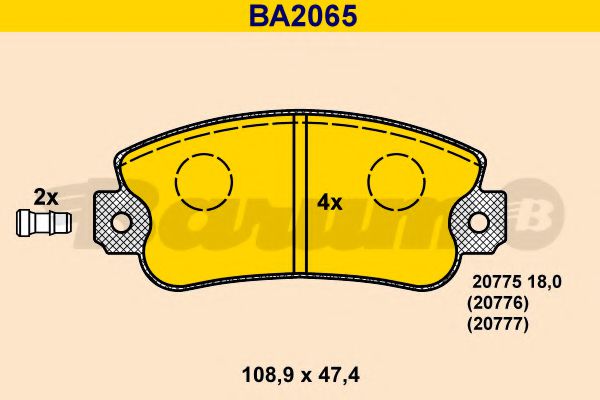 BA2065 BARUM Brake System Brake Pad Set, disc brake