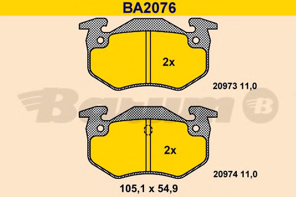 BA2076 BARUM Bremsanlage Bremsbelagsatz, Scheibenbremse