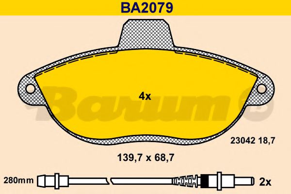 BA2079 BARUM Bremsanlage Bremsbelagsatz, Scheibenbremse