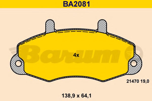 BA2081 BARUM Brake System Brake Pad Set, disc brake