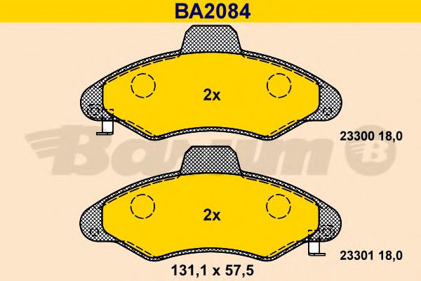 BA2084 BARUM Brake System Brake Pad Set, disc brake