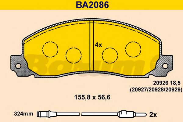 BA2086 BARUM Brake System Brake Pad Set, disc brake
