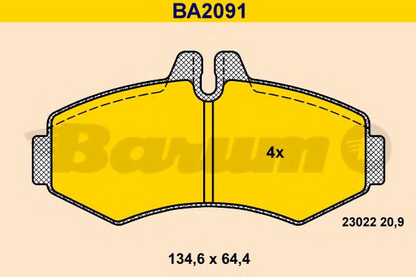 BA2091 BARUM Тормозная система Комплект тормозных колодок, дисковый тормоз