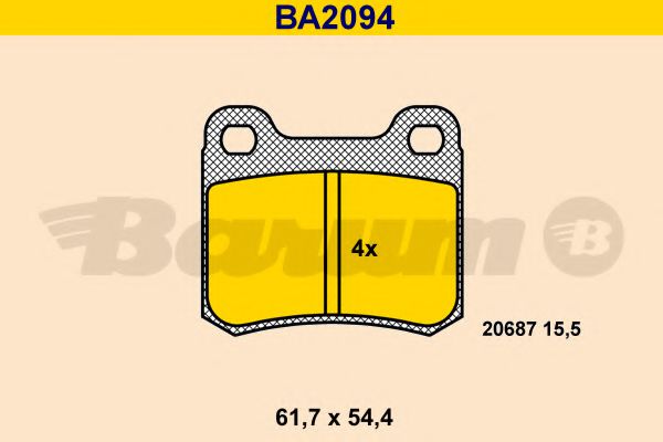 BA2094 BARUM Brake Pad Set, disc brake